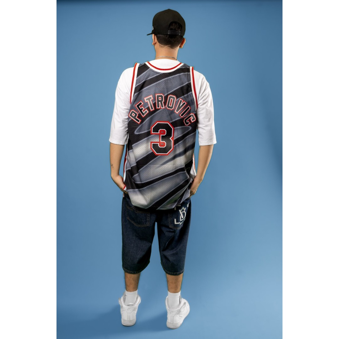 Mitchell & Ness Drazen Petrovic Negra New Jersey Nets 1990-91 Hardwood Classics Swingman Jersey
