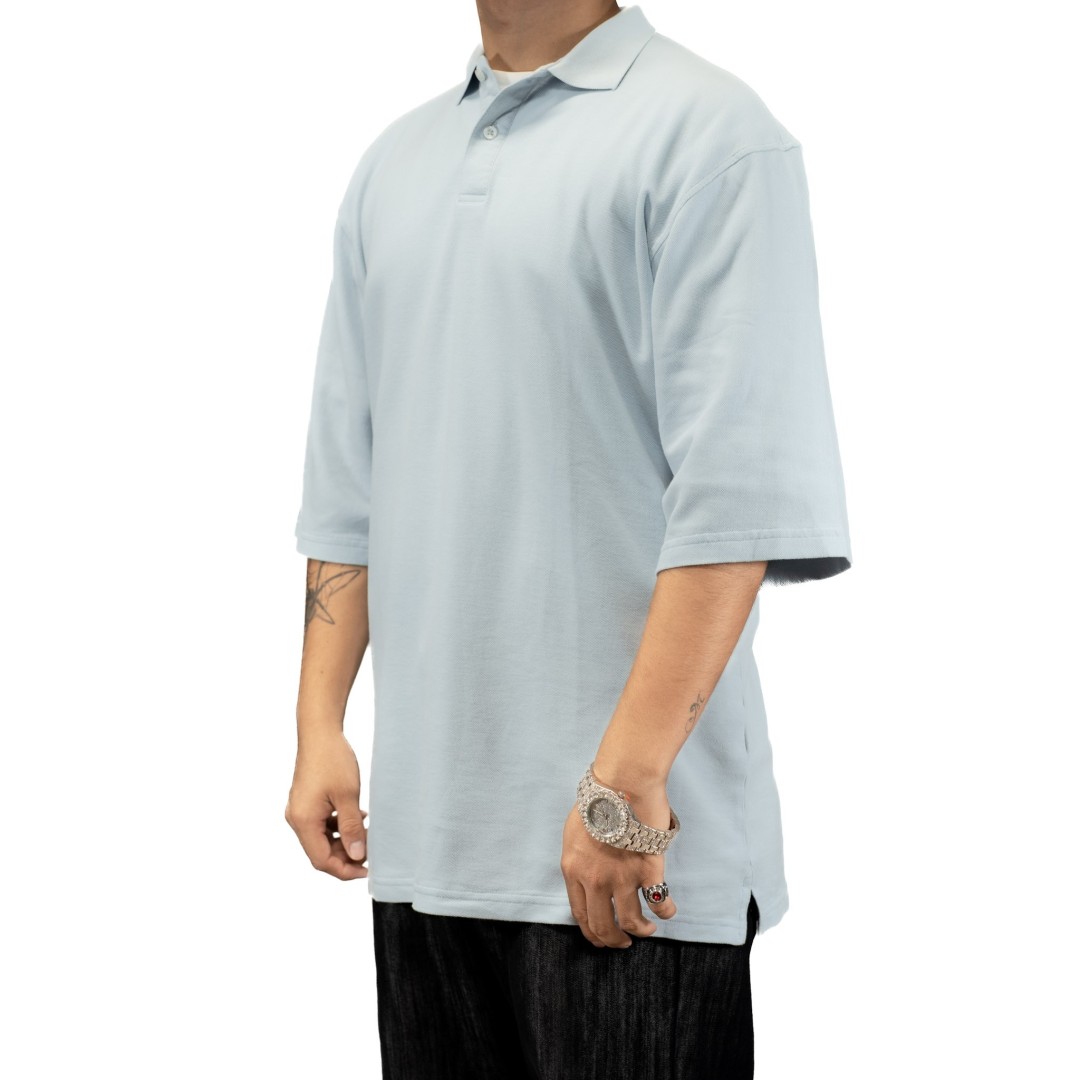 CAMISETA DURY POLO CELESTE OVERSIZE