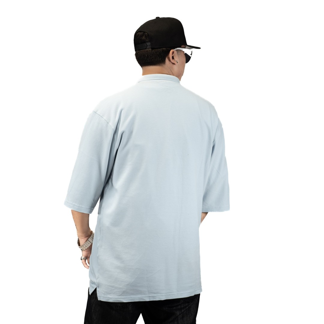 CAMISETA DURY POLO CELESTE OVERSIZE