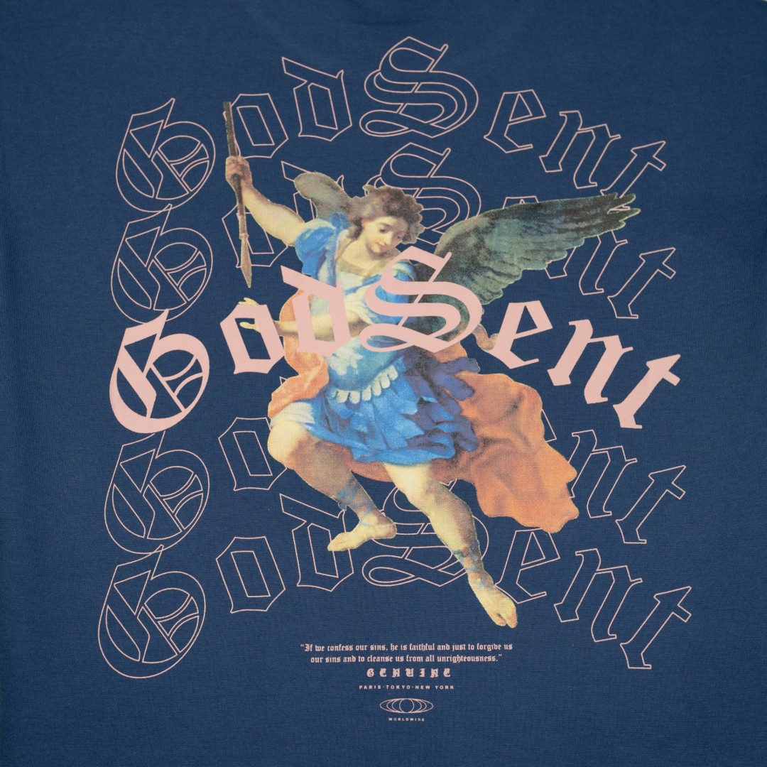 CAMISETA GENUINE NATION GOD SENT NAVY BLUE