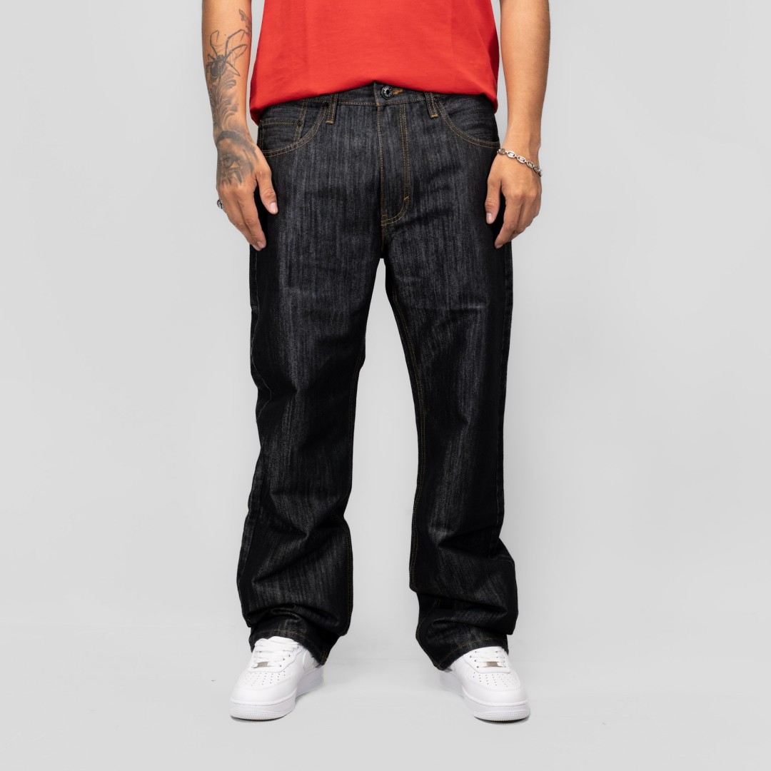 DURY TUMBADO JEANS METALIZADO NEGRO