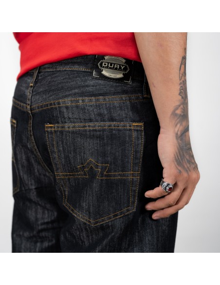 DURY TUMBADO JEANS METALIZADO NEGRO