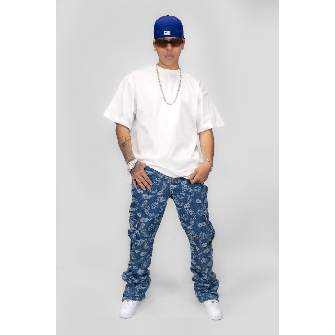 ARMOR BANDANA MID-RISE STACKED JEANS MID BLUE