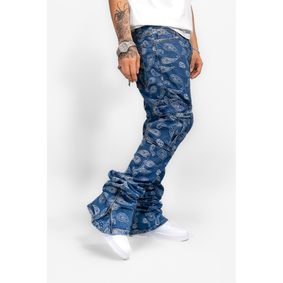 ARMOR BANDANA MID-RISE STACKED JEANS MID BLUE