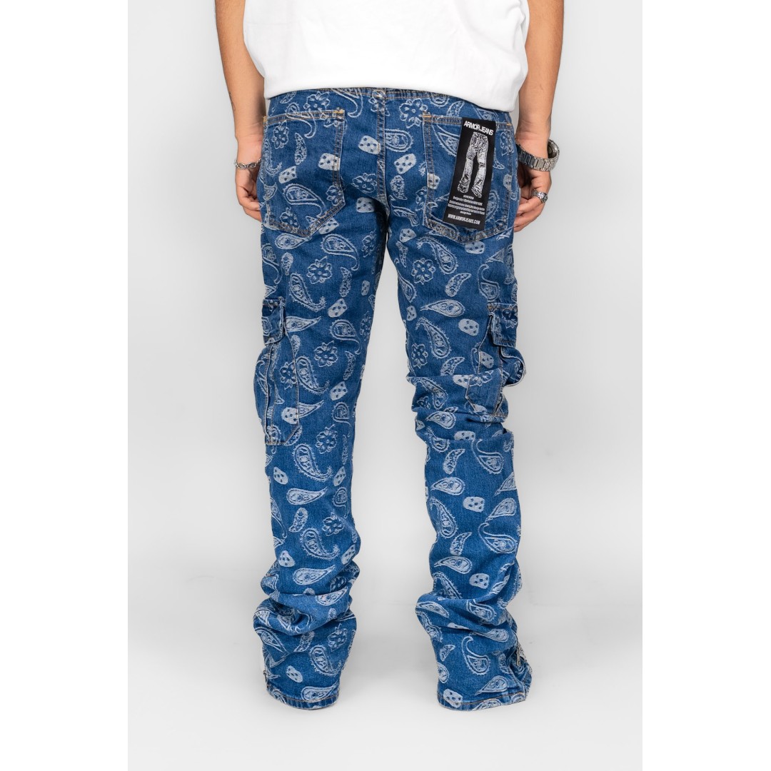 ARMOR BANDANA MID-RISE STACKED JEANS MID BLUE