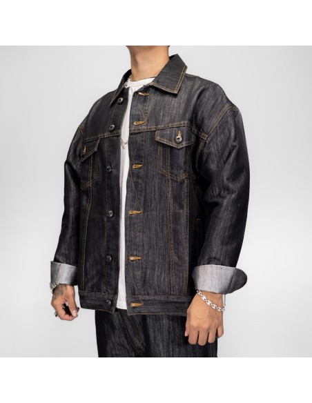 DURY DENIM JACKET NEGRA METALIZADO