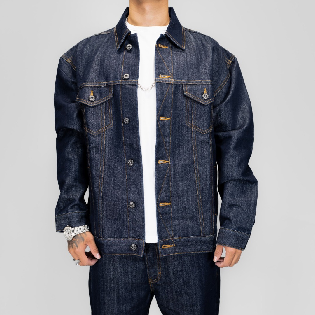 DURY DENIM JACKET AZUL METALIZADO
