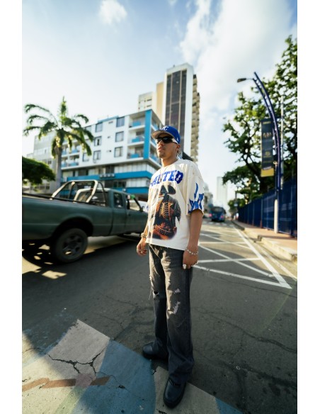 BKYS WANTED OFF-WHITE CROPPED TEE