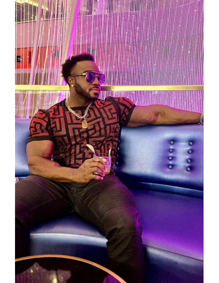 BARABAS PUZZLING RHINESTONE T-SHIRT RED