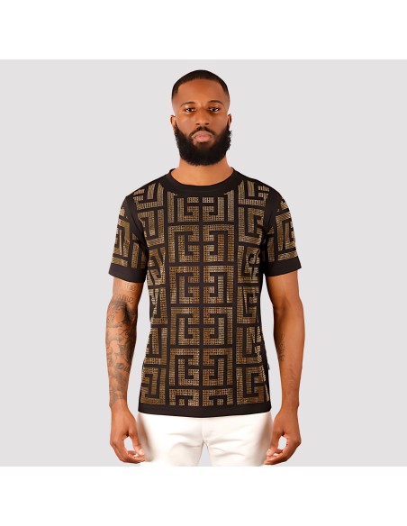 BARABAS PUZZLING RHINESTONE T-SHIRT GOLD