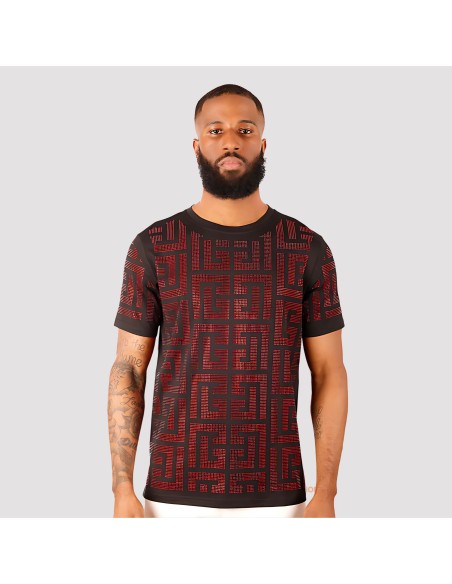 BARABAS PUZZLING RHINESTONE T-SHIRT RED