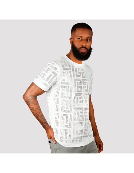 BARABAS PUZZLING RHINESTONE T-SHIRT WHITE