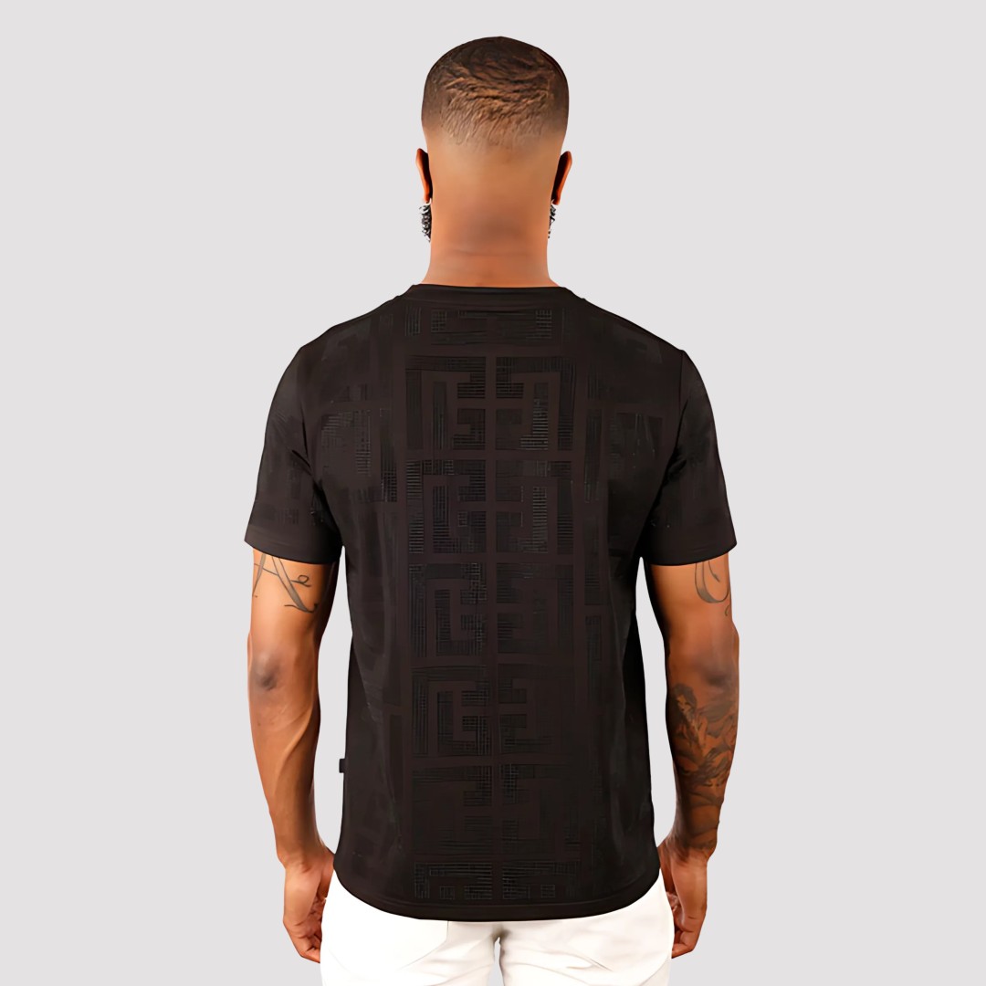 BARABAS PUZZLING RHINESTONE T-SHIRT BLACK