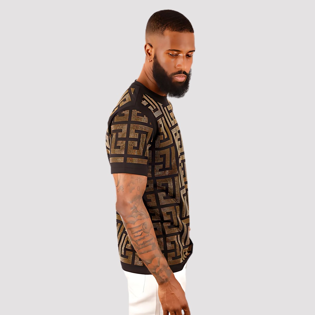 BARABAS PUZZLING RHINESTONE T-SHIRT GOLD 2