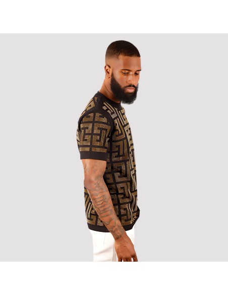 BARABAS PUZZLING RHINESTONE T-SHIRT GOLD