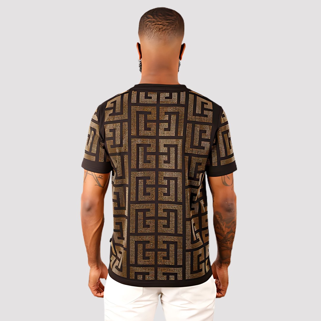 BARABAS PUZZLING RHINESTONE T-SHIRT GOLD