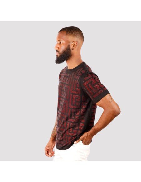 BARABAS PUZZLING RHINESTONE T-SHIRT RED