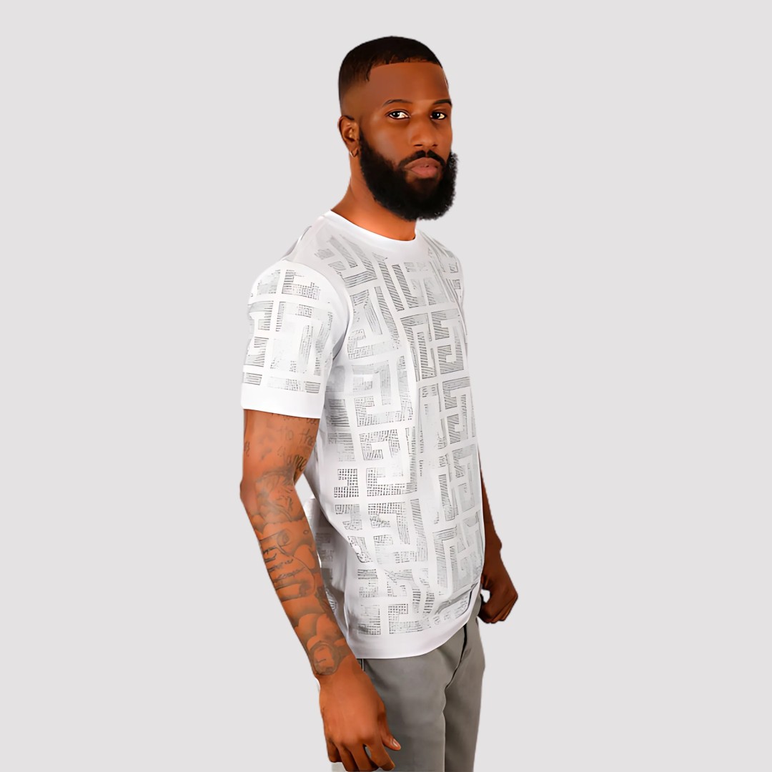 BARABAS PUZZLING RHINESTONE T-SHIRT WHITE