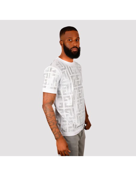 BARABAS PUZZLING RHINESTONE T-SHIRT WHITE