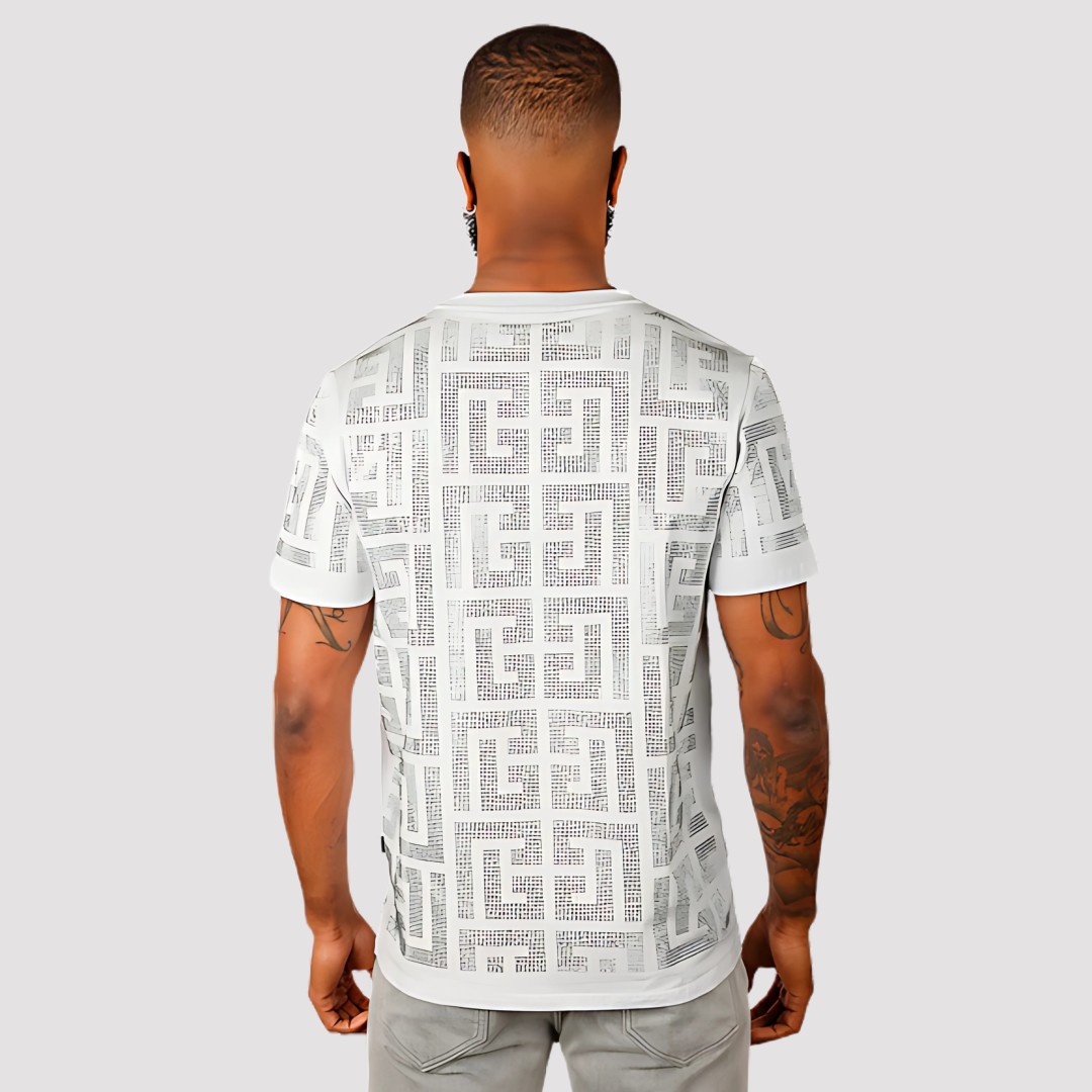 BARABAS PUZZLING RHINESTONE T-SHIRT WHITE